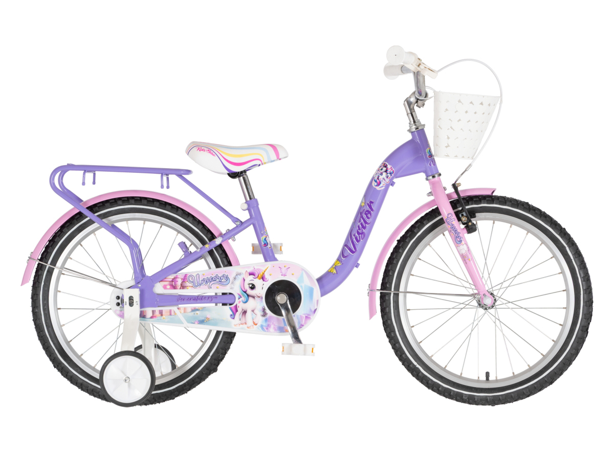 BICIKL KIDS VISITOR UNICORN 20" 10" V-BRAKE KONTRA 115-135CM (20") LJUBIČASTI